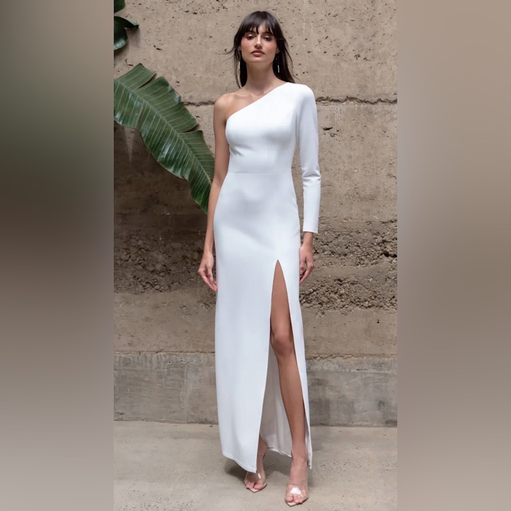Jenny Yoo Collection Carter white wedding reception shower engagement dress 0